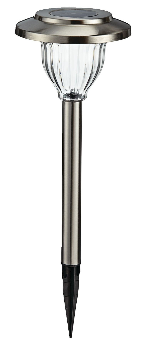 NOMA Outdoor Pure White LED Solar Stainless Steel Garden & Pathway Stake Lights, 10-Pk V3
