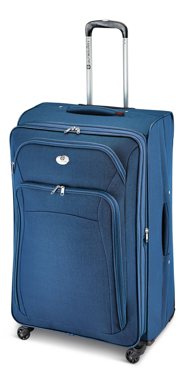 Outbound Coast Expandable Softside Spinner Wheel Travel 28-in Suitcase, Wet Pocket, Blue M2
