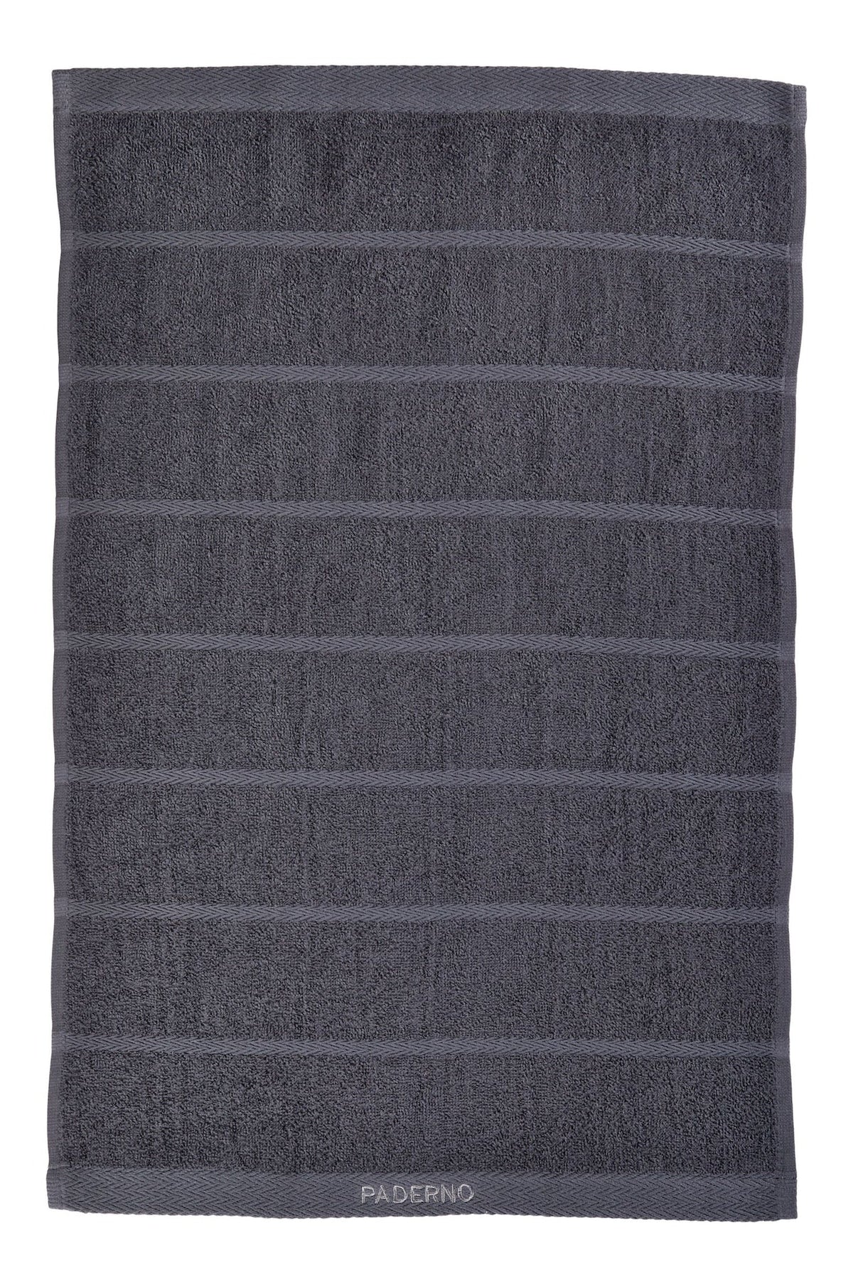 PADERNO All-Purpose Ribbed Cotton Terry Kitchen Towels, Charcoal, 2-pk