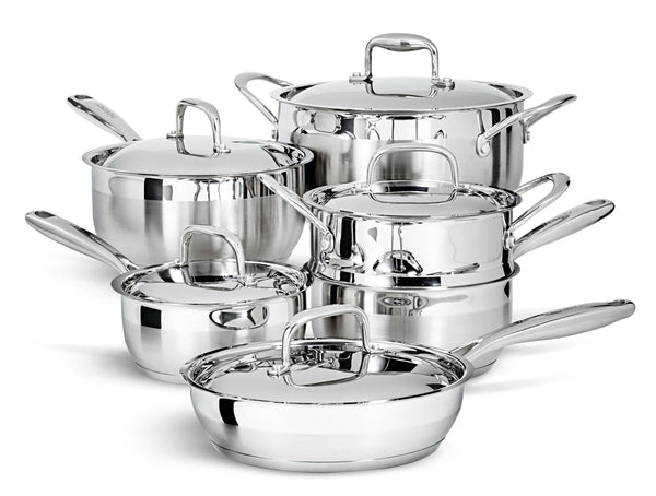 PADERNO Canadian Classic Stainless Steel Cookware Set, Dishwasher & Oven Safe, 11-pc N8