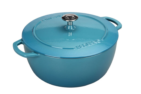 PADERNO Cast Iron Dutch Oven, Atlantic Blue, 6.6-L Y2