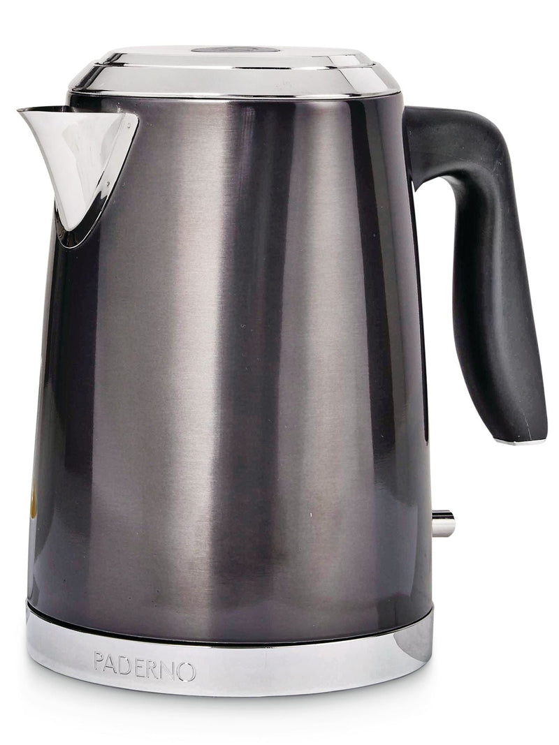 PADERNO Cordless Electric Kettle with Auto Shut Off, Black Stainless Steel, 1.7L V5