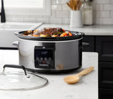 PADERNO Digital Programmable Slow Cooker, Black Stainless Steel, 6qt