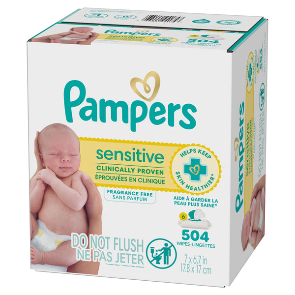 Pampers Unscented Sensitive Skin Baby Wipes, 504-pcs, 6-pk C2