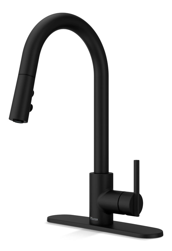 Pfister Modern Pull-Down Kitchen Faucet, Matte Black E1