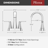 Pfister Raya 4-in Chrome Centerset Bathroom Sink Faucet