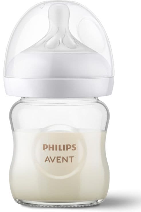 Philips Avent Glass Bottle with Response Nipple 4-oz, 1-pk N2