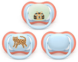 Philips Avent Ultra Air Pacifier 6-18 Months All Day, Leopard, 3-pk