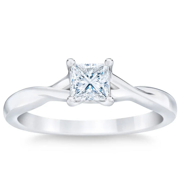 Princess Cut Diamond Solitaire Ring (0.50 ct) L7