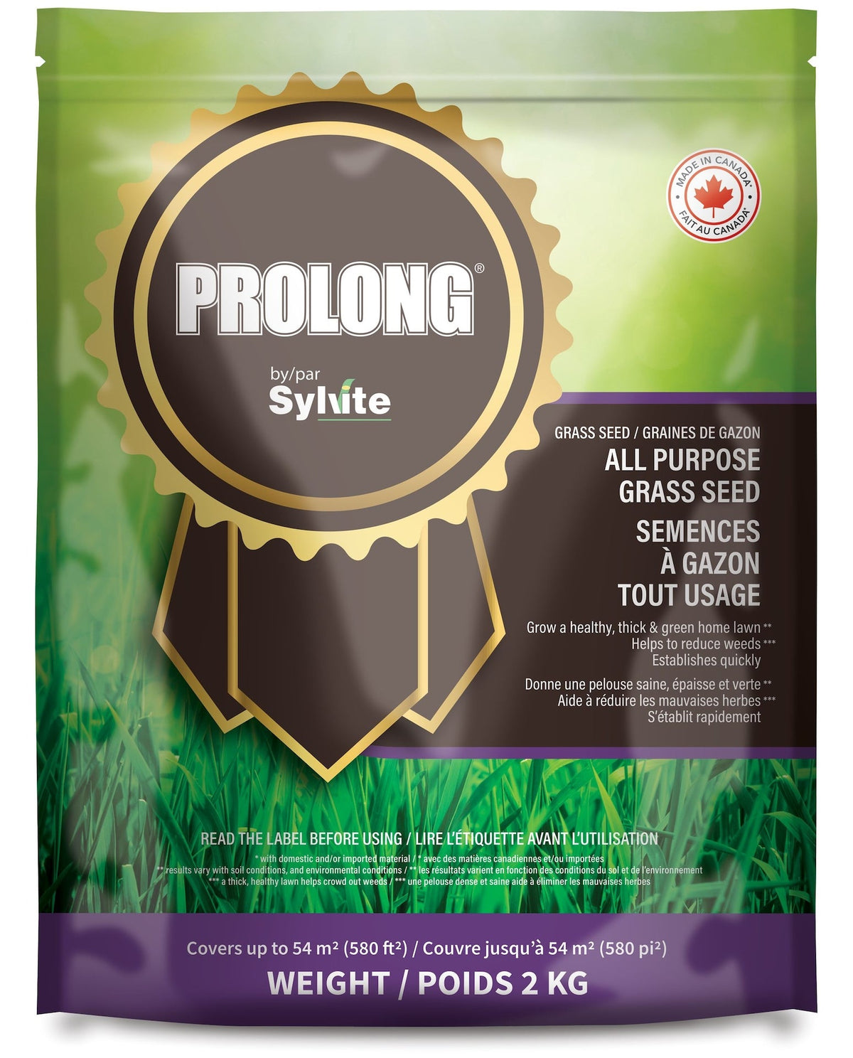 Prolong All Purpose Grass Seed, Covers 580 sq. ft., 2-kg