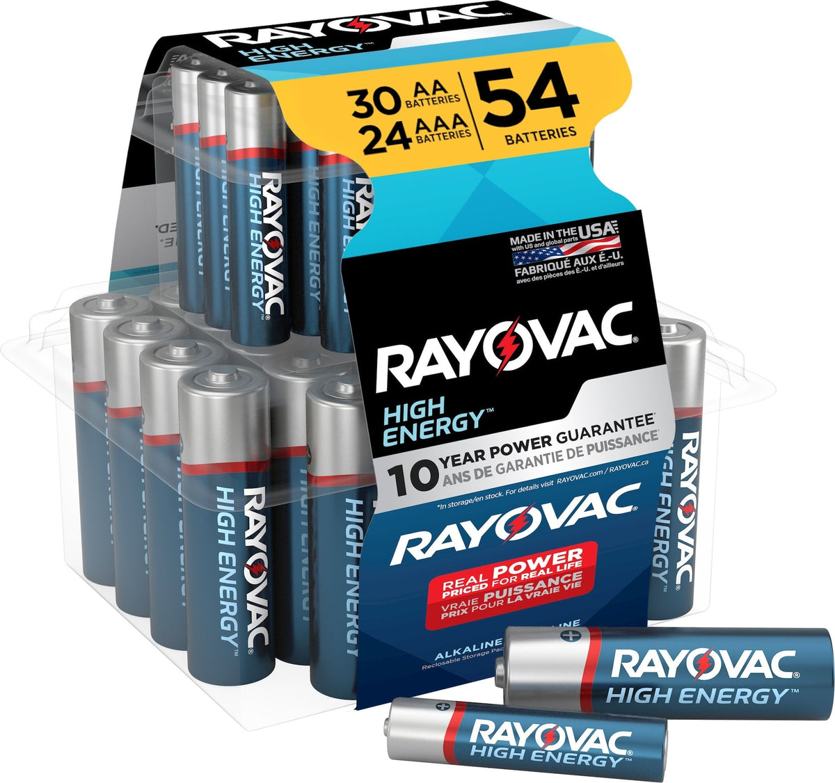 Rayovac AA30/AAA24 Battery Combo Pack, 54-pk