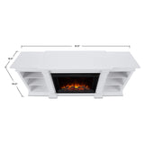 Real Flame Eliot Grand Entertainment VividFlame Media Indoor Electric Fireplace TV Stand, 1500W, Includes Remote Control & Firebox, White