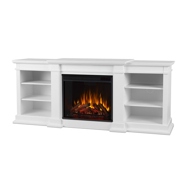 Real Flame Fresno Electric Media Indoor Electric Fireplace TV Stand, 72-in, 1500W, White A4
