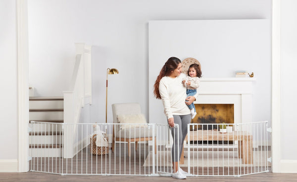 Regalo 2-in-1 Super Wide Adjustable Baby Safety Gate & Play Yard, White X6