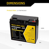 ROCKSOLAR 12V 18Ah Deep Cycle Lithium (LiFePO4) Battery