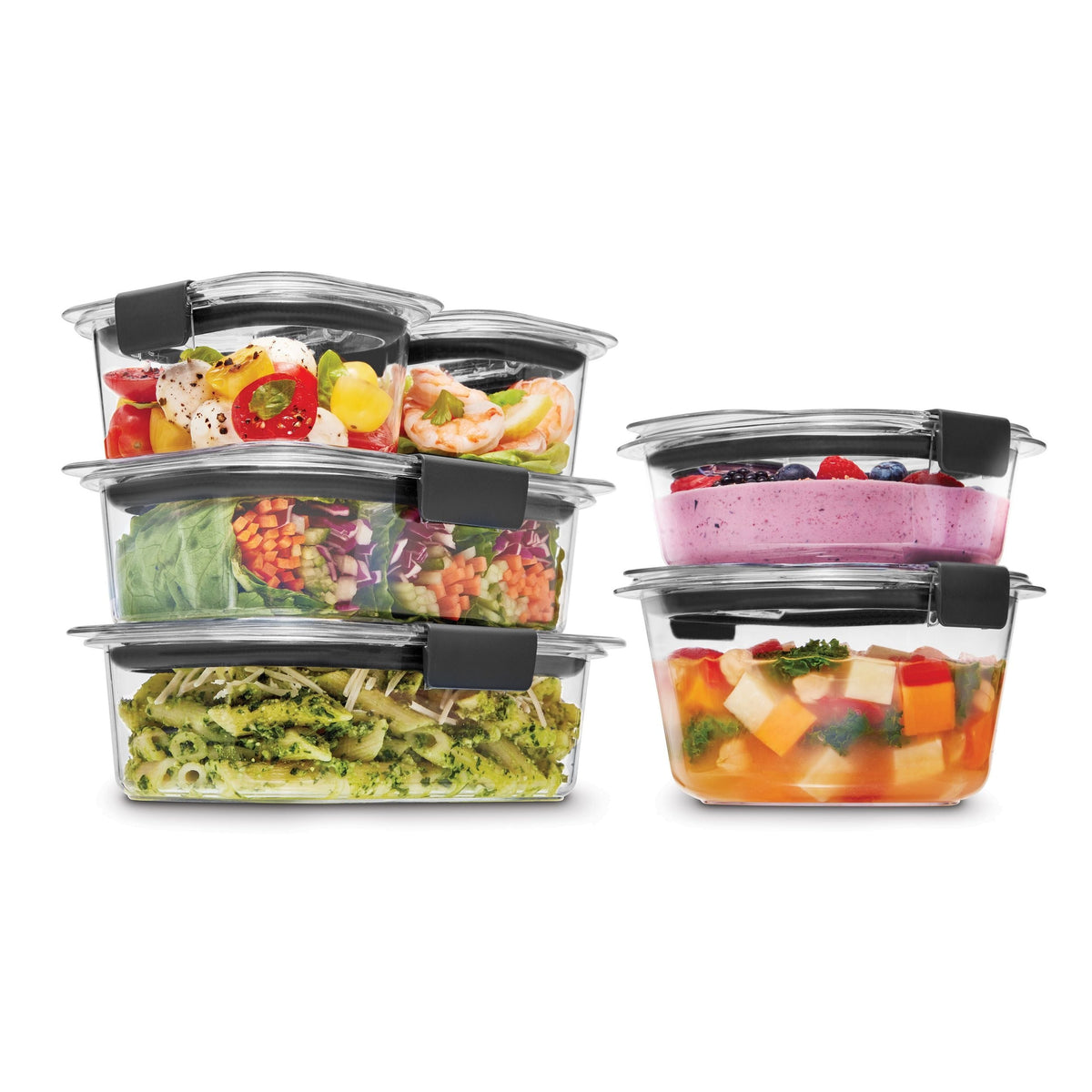 Rubbermaid Brilliance Stainshield Mixed Plastic Food Storage Container, 12-pc