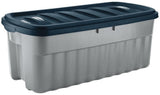 Rubbermaid Roughneck Jumbo Storage Box with Lid, 189-L, Grey/Blue