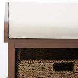 Safavieh Lonan Wicker Storage Bench, Grey Wash/White, 16.1-in x 47-in x 19.9-in
