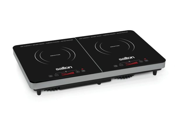 Salton Double Induction Cooktop, LED Display & Touch control with 10 Power Settings F1