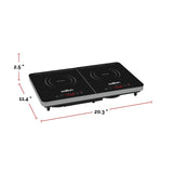 Salton Double Induction Cooktop, LED Display & Touch control with 10 Power Settings