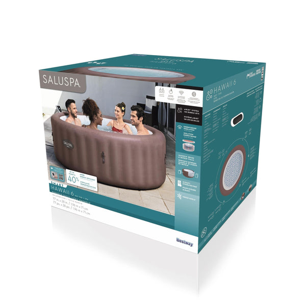 Salu Spa Hawaii Smart AirJet 6-Person Terracotta Round Spa, 77-in x 28-in M6