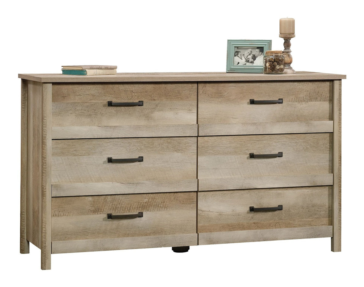 Sauder Cannery Bridge 6-Drawer Double Dresser/Chest Bedroom Storage, Lintel Oak Finish