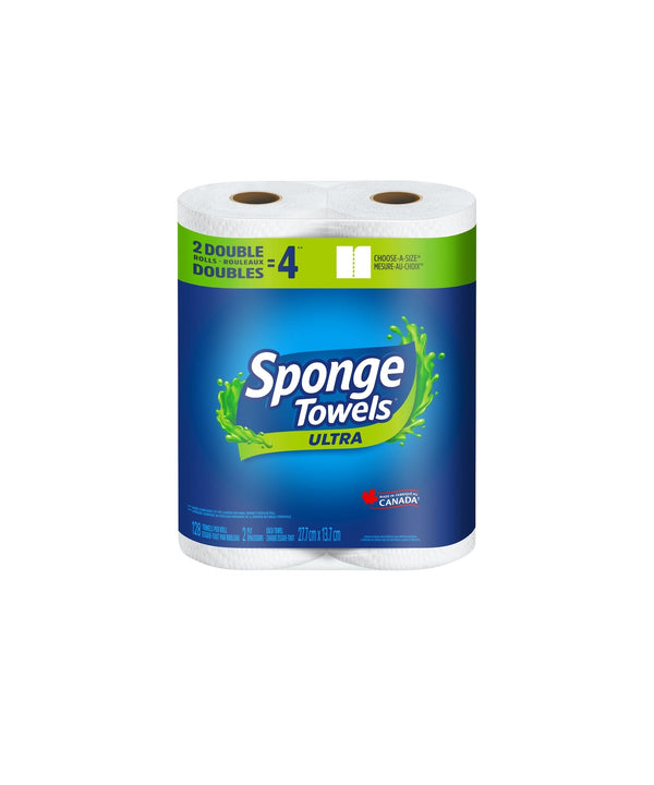 Scotties Sponge Ultra Choose-A-Size Absorbent Paper Towel, 2-Ply, 2 Double Rolls T5