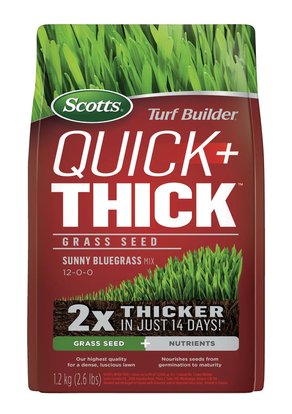 Scotts Turf Builder Quick + Thick Grass Seed Sunny Bluegrass Mix, 12-0-0, 1.2-kg K4