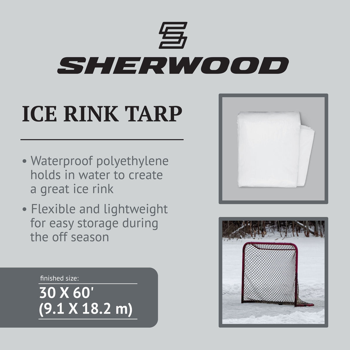 Sherwood Ice Rink Tarp, Waterproof, 30-ft x 60-ft