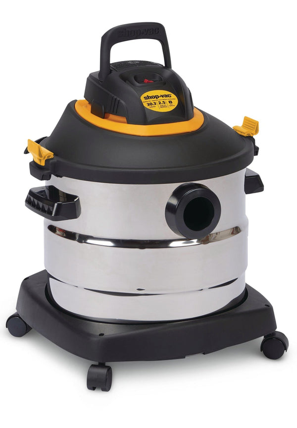 Shop-Vac 2031848 2.5 Peak HP Stainless Steel Wet/Dry Shop Vacuum with Hose and Accessories, 30-L W9