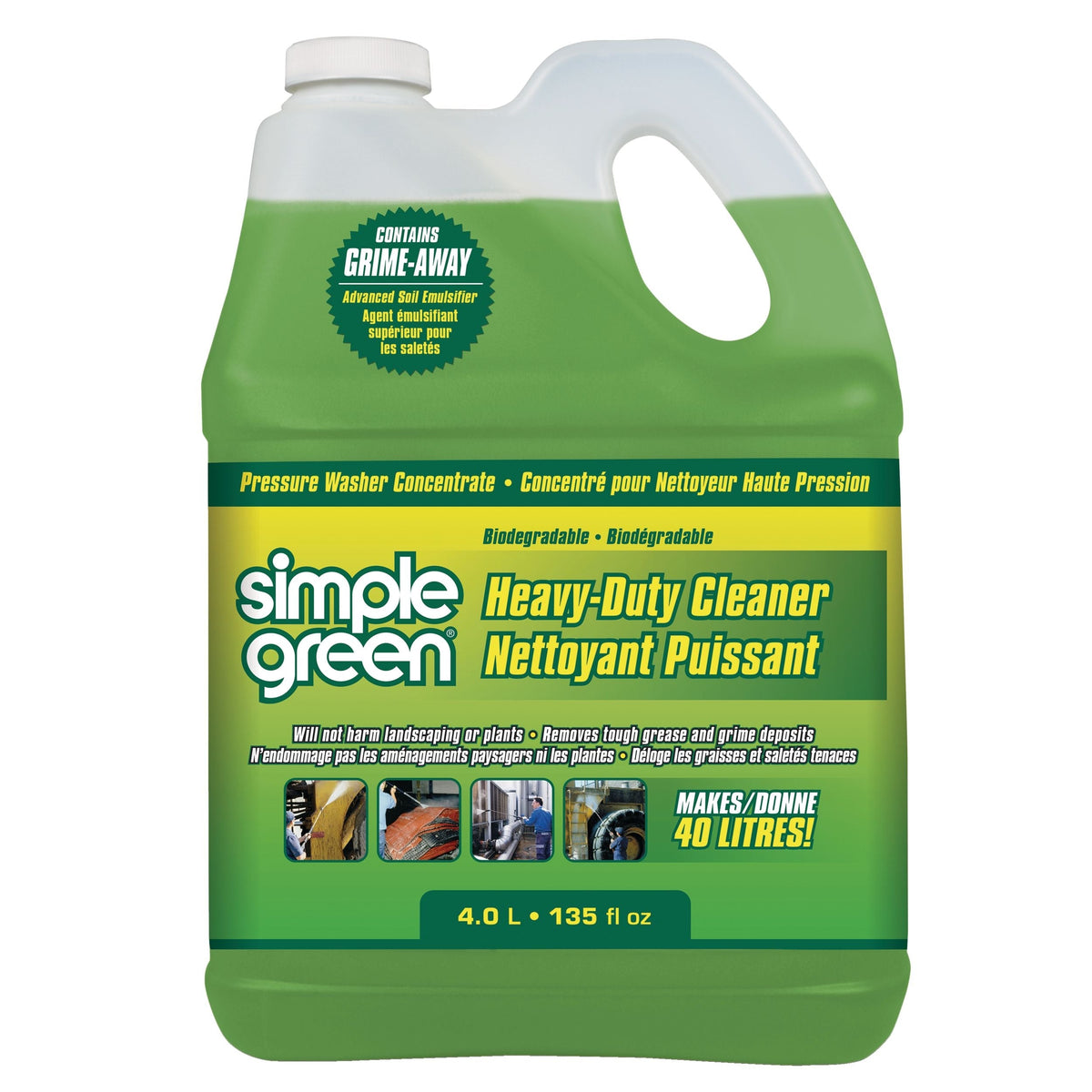 Simple Green Heavy-Duty Concentrate Pressure Washer Detergent, 4L