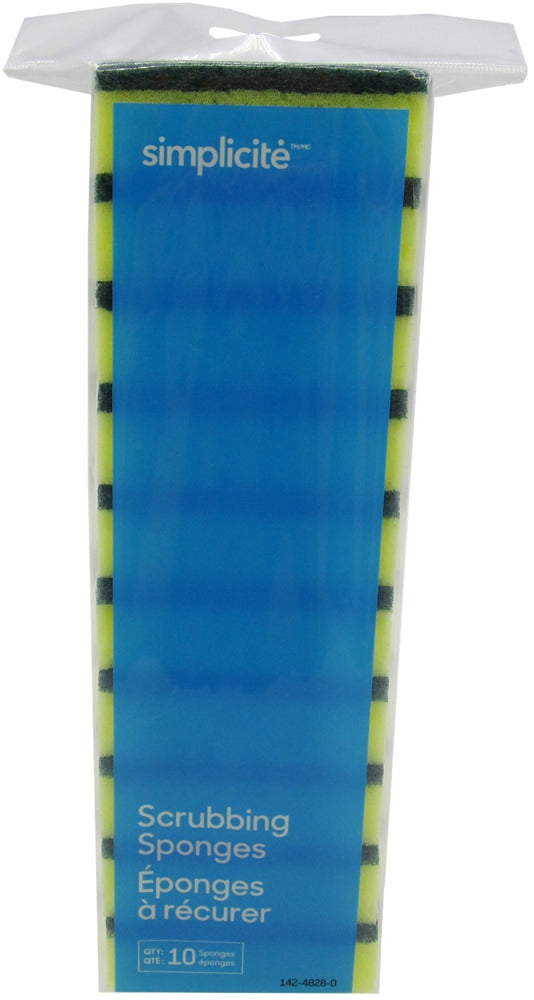 Simplicite Heavy-Duty Scrub Sponge & Pad, 10-pk Z0