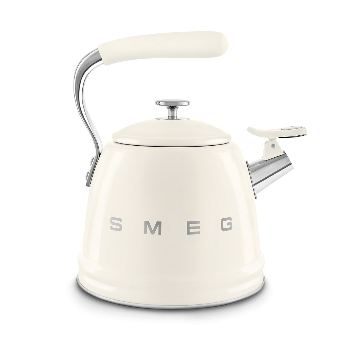 SMEG Traditional Stove Top Whistling Kettle, Cream, 2.3-L