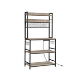 Songmics Home 5-Shelf Grey Baker's Rack with 4 AC Outlets