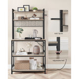 Songmics Home 5-Shelf Grey Baker's Rack with 4 AC Outlets