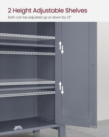 Songmics Home Dove Grey Floor Cabinet with 2 Adjustable Shelves