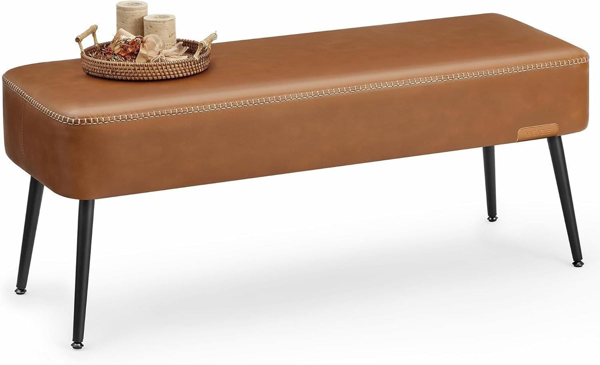 Songmics Home EKHO Collection Caramel Brown Synthetic Leather Bench