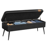 Songmics Home Mid-Century Ink Black Ottoman Storage Bench