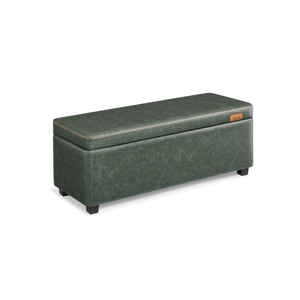 Songmics Home Mid-Century Modern Green Storage Ottoman