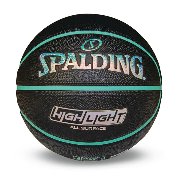 Spalding Highlight Foil Basketball, Black/Mint, Size 7 W9