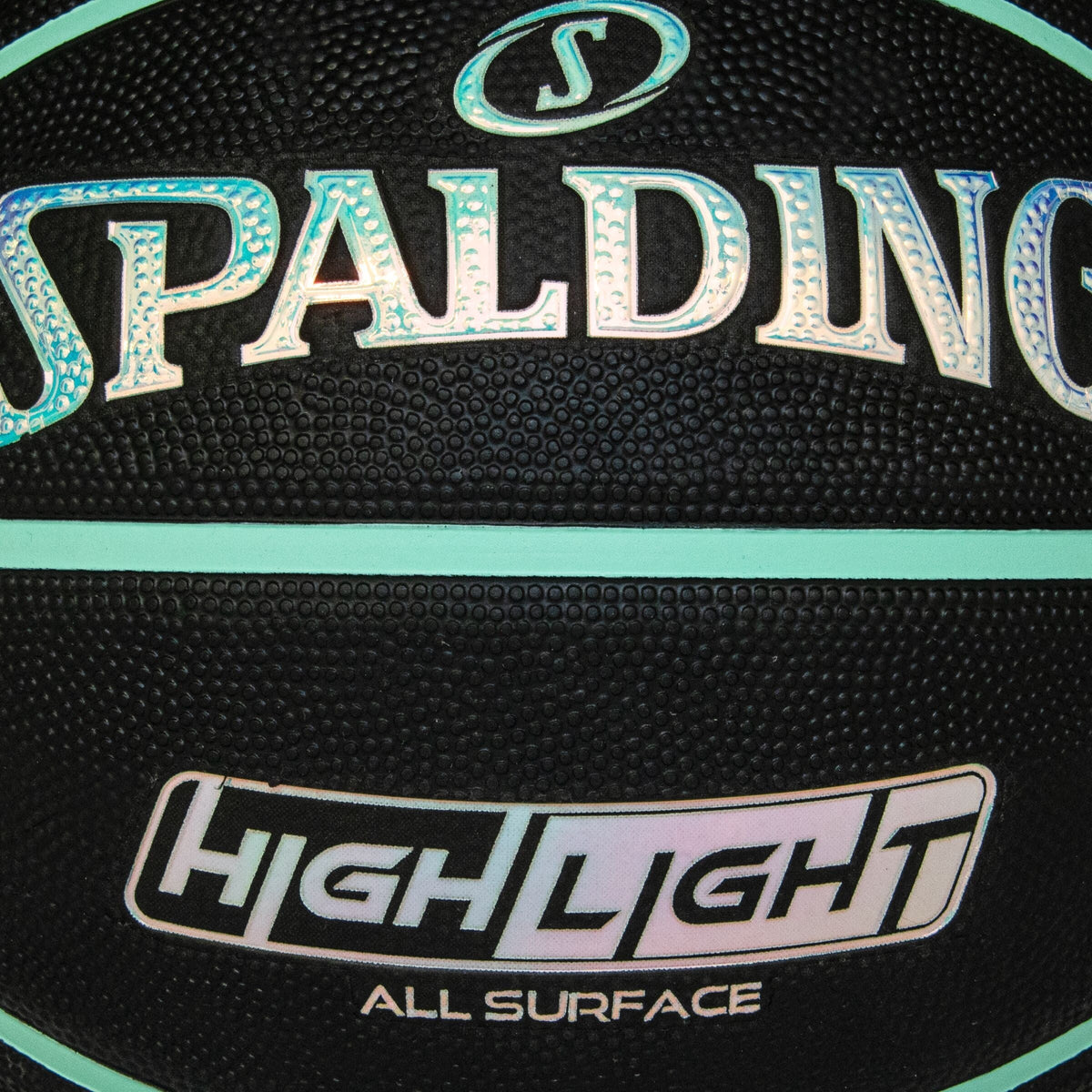 Spalding Highlight Foil Basketball, Black/Mint, Size 7