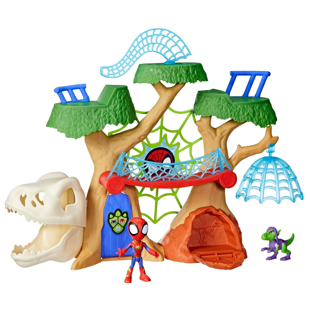 Spider-Man Spidey & His Amazing Friends Dino-Webs Treehouse Playset with Spider-Man Toys, Ages 3+