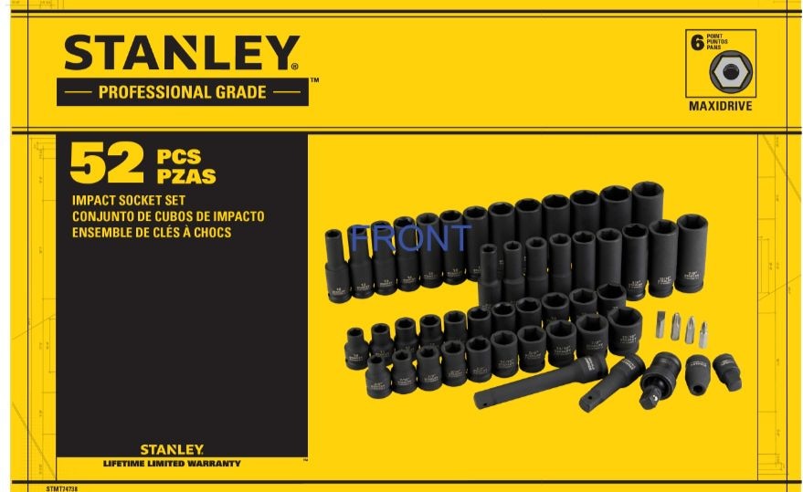 Stanley Pro 1/2-in Impact Socket Set, 52-pc