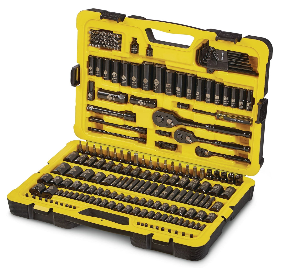 Stanley Professional Grade Black Chrome Socket Set, SAE/Metric, 230-pc