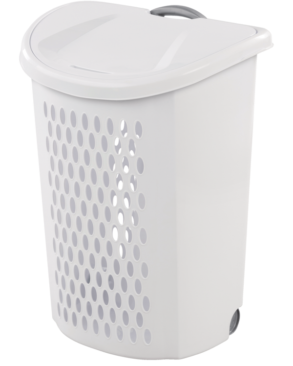 Sterilite Bushel Ultra Laundry Hamper with Wheels, 20.1 L x 15.4 W x 26.75-in H W2