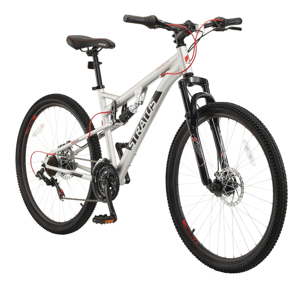 Stratus Parallax Dual-Suspension Mountain Bike, 27.5-in Wheel, Silver D8