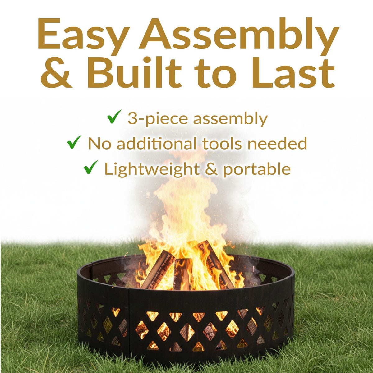 Sunnydaze Decor Cut Out Wood-Burning Fire Ring, 36-in