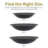 Sunnydaze Decor Replacement Fire Pit Bowl, Black, 32-in