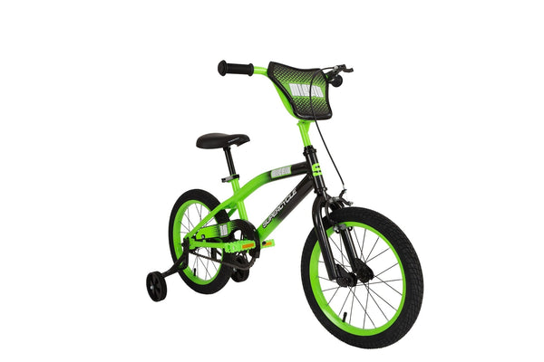 Supercycle Misfit Kids' Bike with Training Wheels, 16-in, Green K1