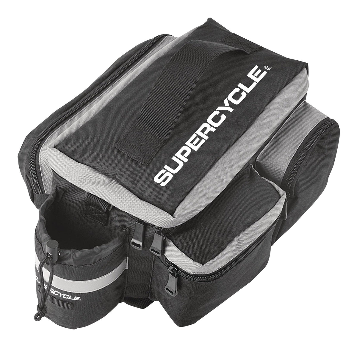 Supercycle Rack Top Bike Bag withAluminum Foil & Reflective Strip, 8L, Black